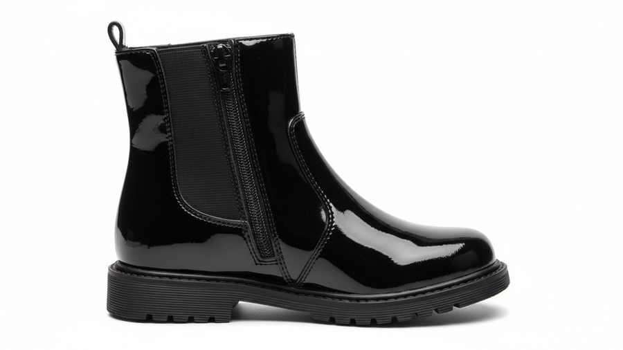 Patent Zip Chelsea Boot